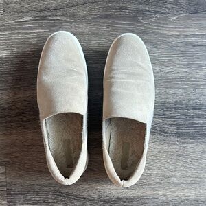 Women Slip-On Suede Casual Shoes in Beige